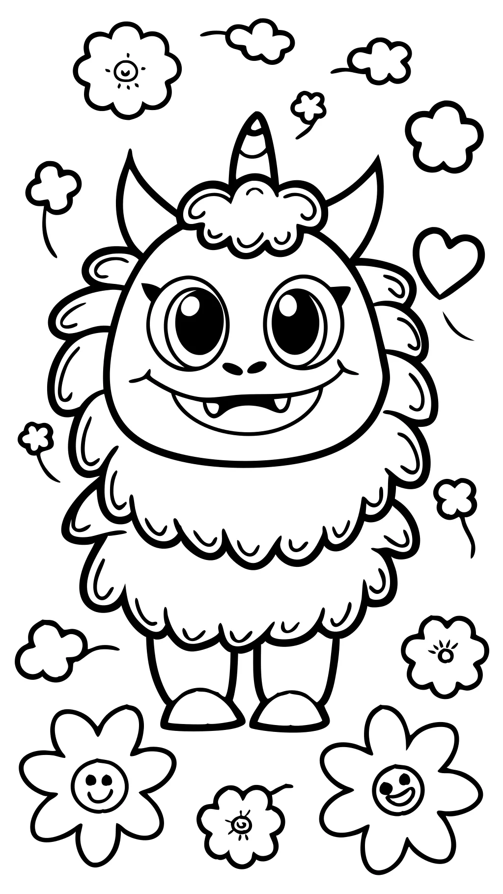 coloriage monstre mignon